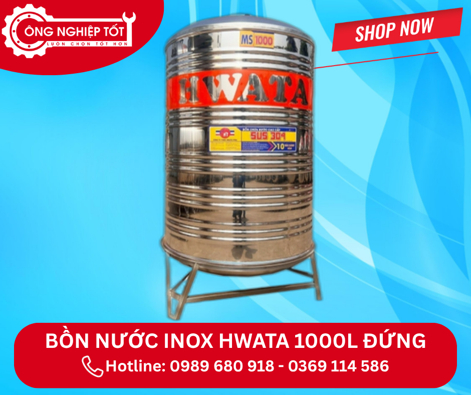 Địa chỉ mua Bồn Nước Inox Hwata 1000L Đứng chính hãng, giá tốt